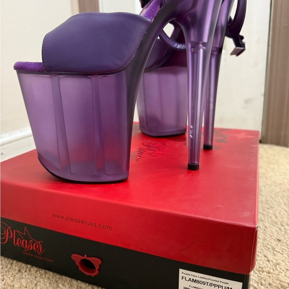 Pleaser Purple Platform Stiletto Sandals - Picture 10 of 11